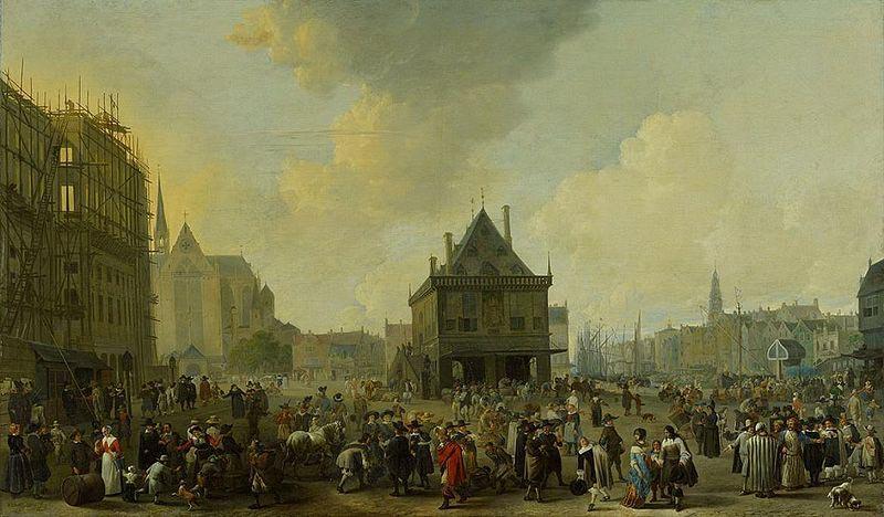 Johannes Lingelbach Dam Square with the New Town Hall under Construction Germany oil painting art